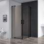 душевой уголок cezares slider slider-a-2-90/100-br-nero 100x100 профиль черный матовый, стекло бронзовое