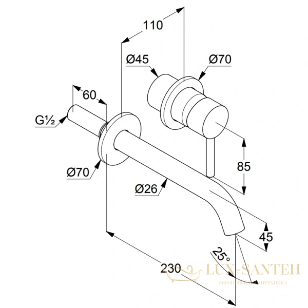 смеситель kludi bozz white 382455376 для раковины настенный встраиваемый, белый матовый