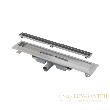 alcaplast apz7 floor водоотводящий желоб с порогами для решетки под кладку плитки low, горизонтальный сток, 750 м apz107-floor-750