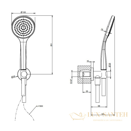 душевой набор gessi emporio 38723.149, finox brushed nickel