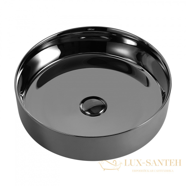 раковина накладная abber bequem ac2109gs, 40х40 см, серебро глянцевый