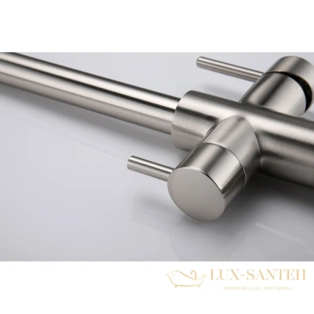 смеситель paulmark lange la214212-ni для кухни с подключением к фильтру, никель