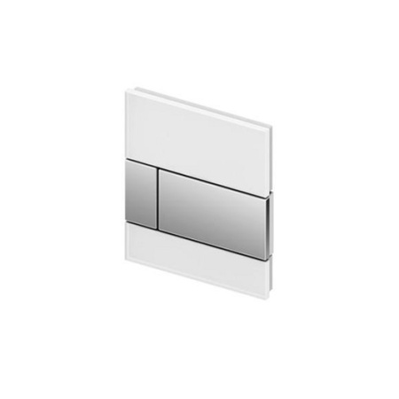 стеклянная панель смыва tece tecesquare 9242802, белое стекло/клавиши хром глянцевый