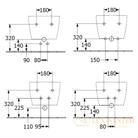 биде подвесное villeroy&boch antao, 541100r1, ceramicplus, белый глянцевый
