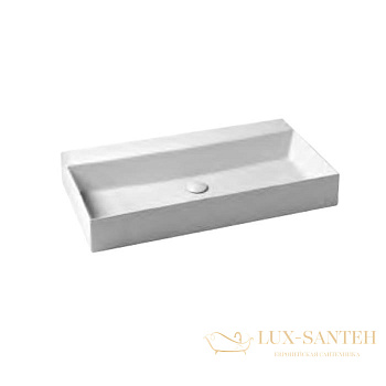 раковина подвесная/накладная azzurra elegance, ellp102450q0bi(eqa102*bi)*0, 102х45см без отв. под смеситель , белый