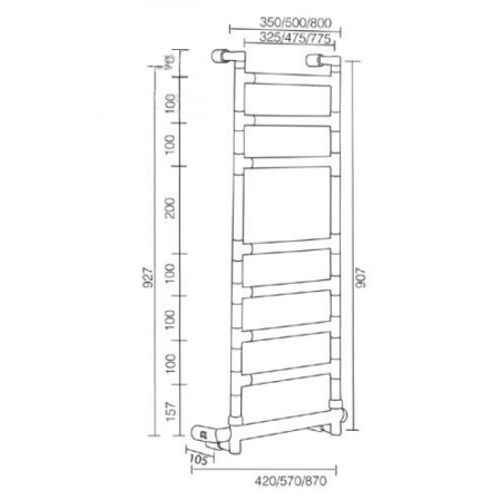 полотенцесушитель электрический 926х570 margaroli sereno 584-8 box 475 мм, 58447508ob, состаренная бронза