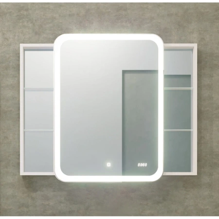 зеркальный шкаф jorno bosko bos.03.100/w 100х80 см, белый 