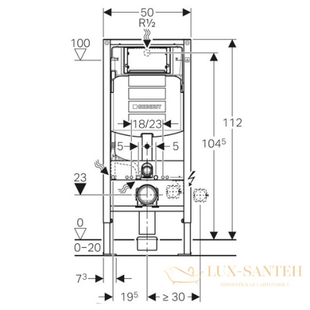инсталляция для подвесного унитаза geberit duofix up320 111.300.00.5