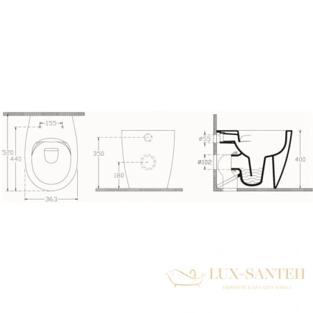 приставной безободковый унитаз allen brau fantasy 4.11007.20, белый