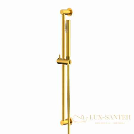 душевой гарнитур на штанге whitecross, set51microglb, золото брашированное