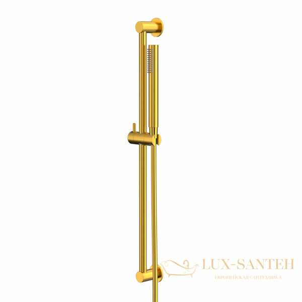 душевой гарнитур на штанге whitecross, set51microglb, золото брашированное
