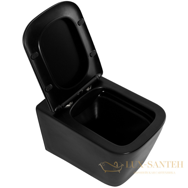 подвесной унитаз belbagno ardente-c bb3202chr-mb/bb3202sc-mb с сиденьем микролифт, черный матовый