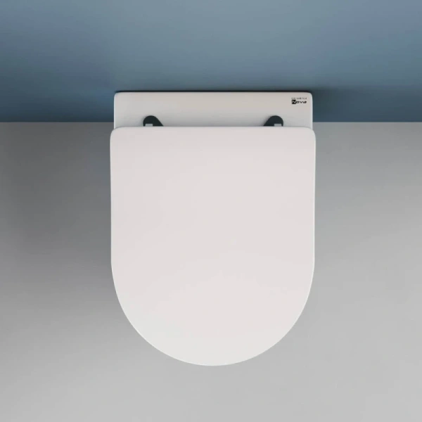 подвесной безободковый унитаз ceramica nova moments cn3003 с сиденьем микролифт, белый