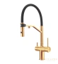 смеситель для кухни под фильтр с гибким изливом milacio ultra mcu.557.gd, золото брашированное/черный