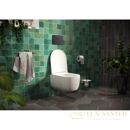 комплект: подвесной унитаз berges ego 047215 + система инсталляции berges novum l5, белый, клавиша soft touch черная