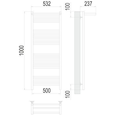 полотенцесушитель водяной terminus аврора 4670078529442 с полкой п20 500x1000