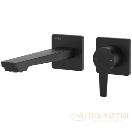 смеситель для раковины teska liva e5408 без донного клапана, черный матовый