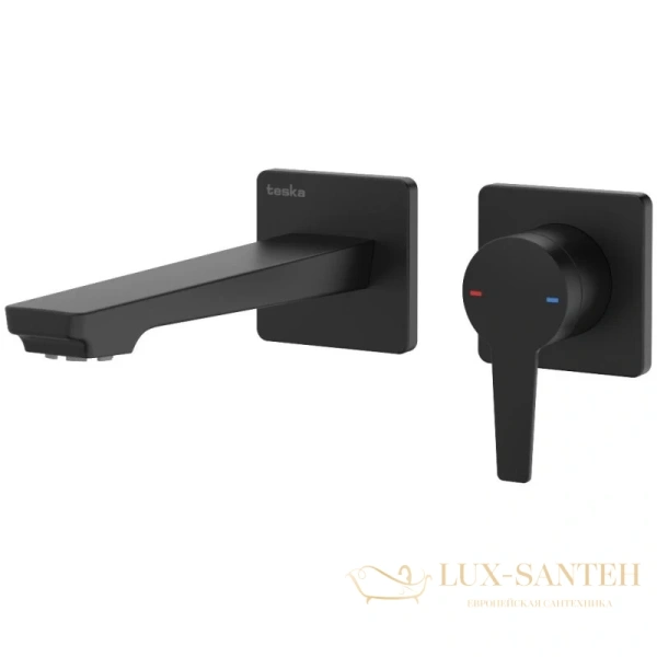 смеситель для раковины teska liva e5408 без донного клапана, черный матовый