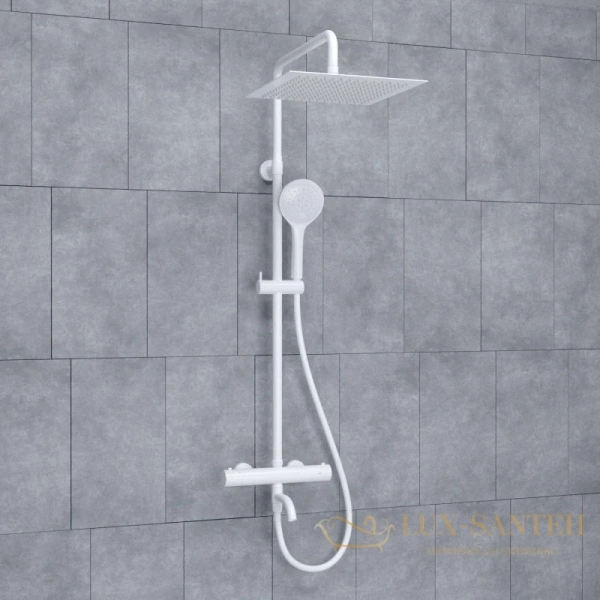 душевая система wasserkraft mindel a188.163.155.wm thermo 300 мм, белый матовый