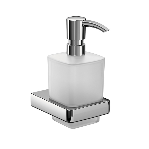дозатор для жидкого мыла emco trend, 0221 001 00, флакон атласное стекло, подвесной, цвет хром