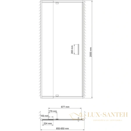 душевая дверь wasserkraft berkel 48p04 85-95 см 