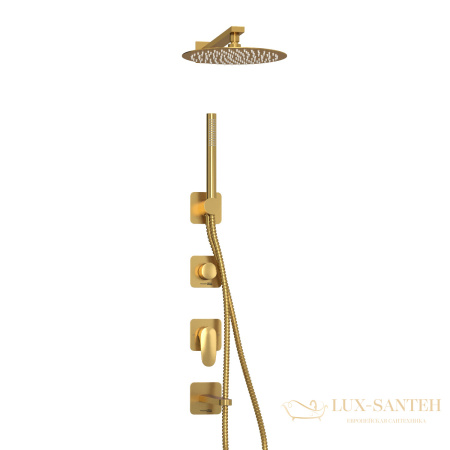 душевая система встраиваемая для ванны 248 мм wasserkraft havel a3651.283.284.180.259.285.194.286, золотой матовый