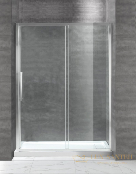 душевая дверь в нишу cezares lux soft lux-soft-w-bf-1-130-c-cr-iv 130 см профиль хром, стекло прозрачное