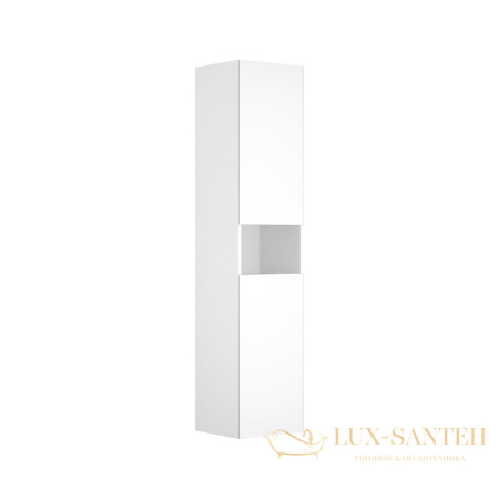 высокий шкаф-пенал keuco stageline, 32831300102, 400x1800x360 мм, к/ф: белый (ламинированный матовый)/белый глянцевый (стекло)