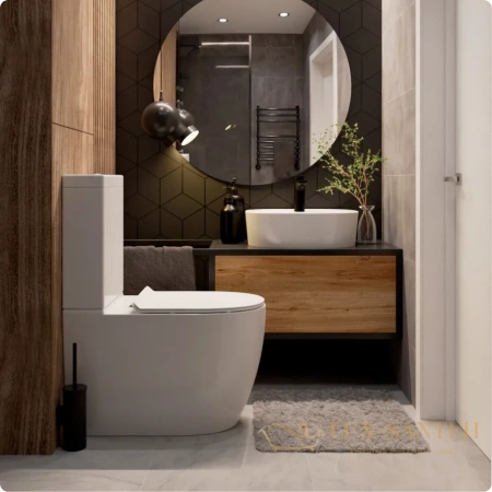 унитаз напольный безободковый aquame aqm1002, в комплекте c сиденьем softclose, горизонтальный выпуск, белый глянцевый