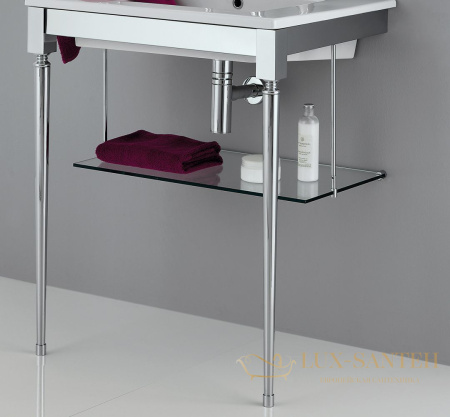 консоль со стеклянной полкой stil haus prisma 888(08), хром