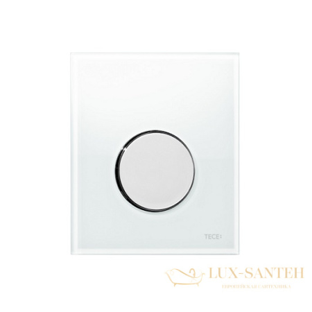 стеклянная панель смыва tece teceloop 9242660, белое стекло/клавиша хром глянцевый