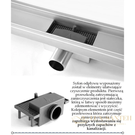 душевой канал rea greek rea-g0111 900 мм, матовый хром