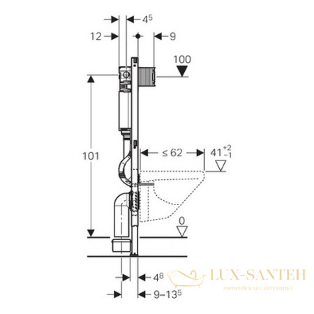инсталляция для подвесного унитаза geberit duofix omega 111.060.00.1 высота 112 см