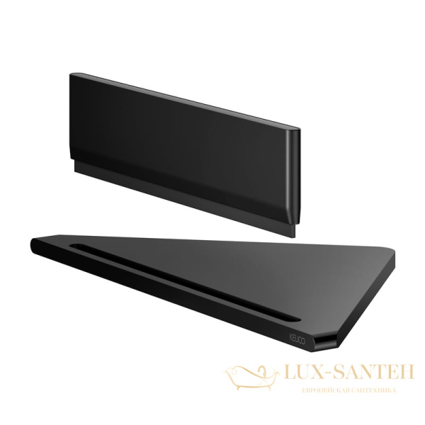 полка угловая для душа со стеклоочистителем keuco aveno 14659370000, с клеевым комплектом, черный матовый