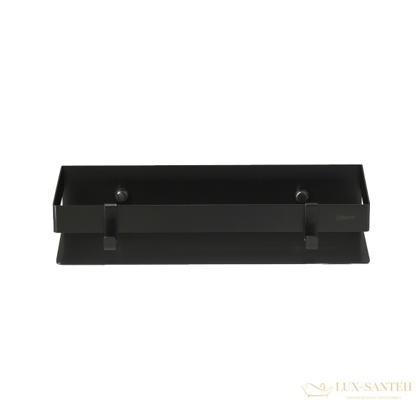 полка для душа lemark shelf line 9772050, 300 мм с крючками, черный матовый