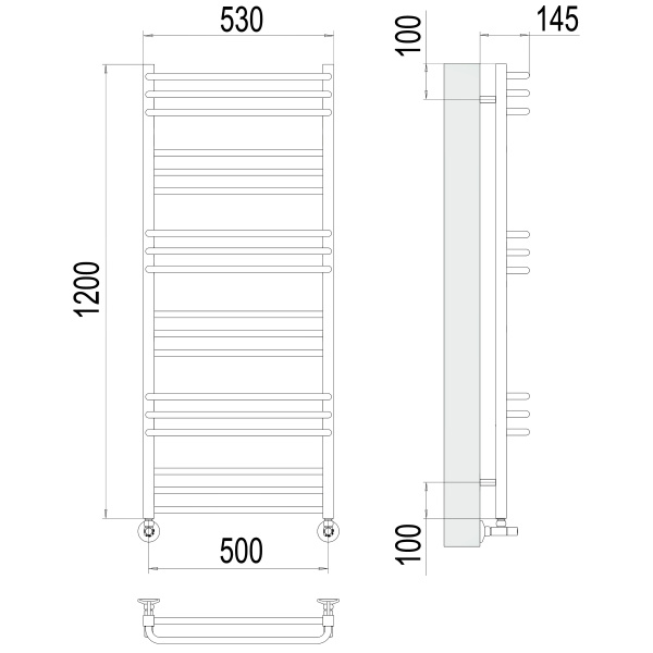 полотенцесушитель водяной terminus соренто 4670078530851 п18 500x1200