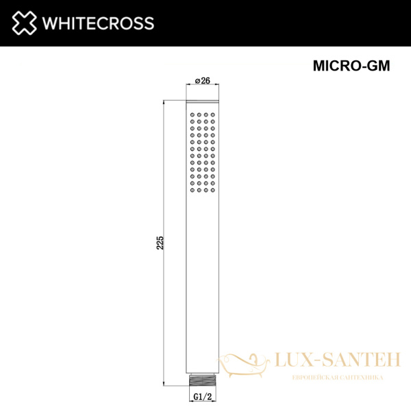 душевая лейка whitecross micro-gm, оружейная сталь