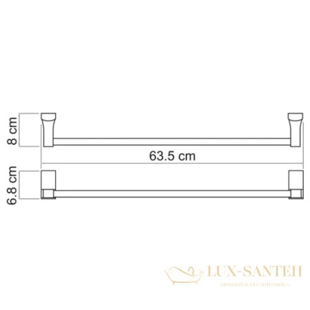 полотенцедержатель wasserkraft leine k-5030 63,5 см, хром