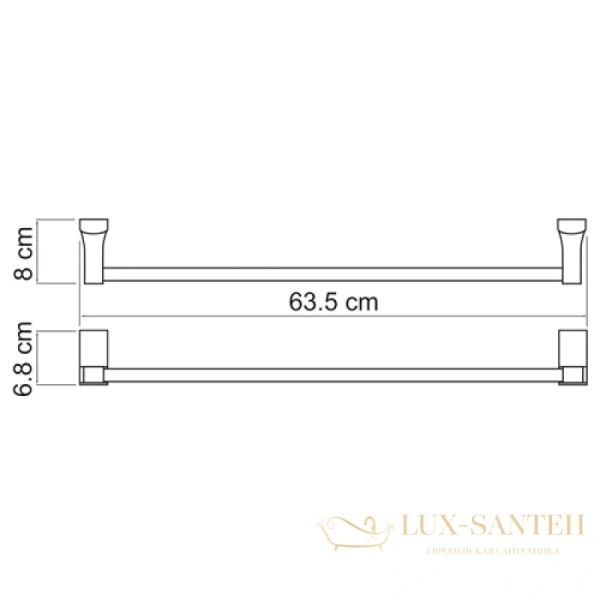 полотенцедержатель wasserkraft leine k-5030 63,5 см, хром
