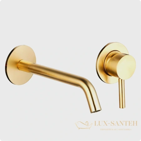 смеситель для раковины встраиваемыйaquame siena aqm6215gg, с внутренней частью, золотой глянцевый