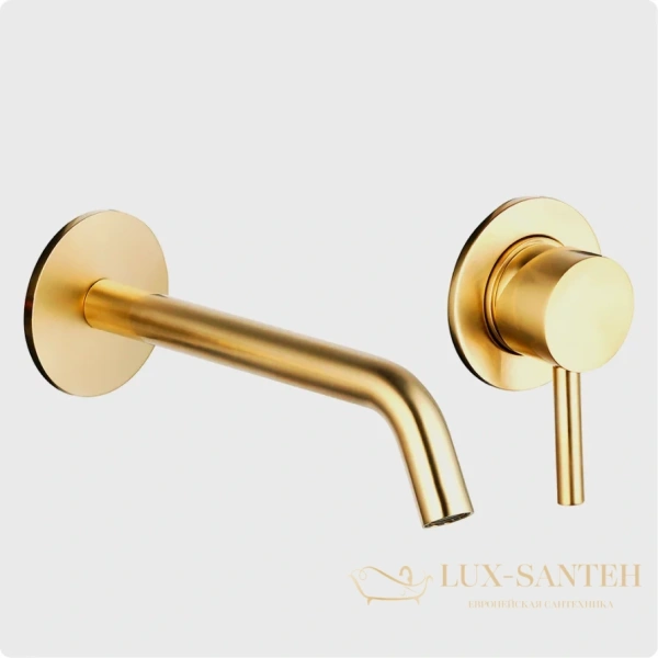 смеситель для раковины встраиваемыйaquame siena aqm6215gg, с внутренней частью, золотой глянцевый