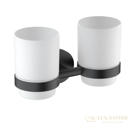 стакан для зубных щеток двойной timo saona 13034/03, черный матовый