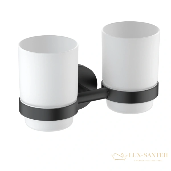 стакан для зубных щеток двойной timo saona 13034/03, черный матовый