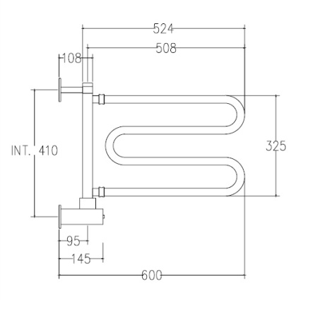 полотенцесушитель электрический margaroli vento 510 box 510whnb, высота 41 см, ширина 59 см, белый