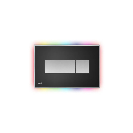alcaplast кнопка управления с цветной пластиной, светящаяся кнопка черная матовая, свет радуга m1475-aez114