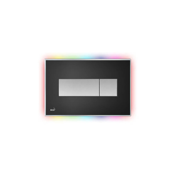 alcaplast кнопка управления с цветной пластиной, светящаяся кнопка черная глянцевая, свет радуга m1474 - r
