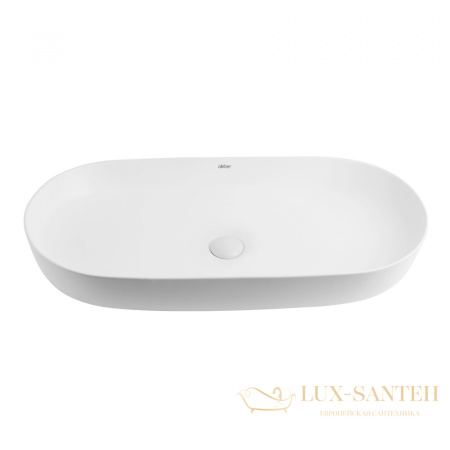 раковина накладная abber bequem ac2110mw, 80х40 см, белый матовый