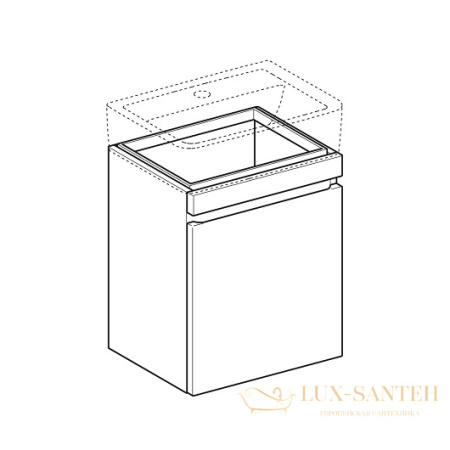 тумба под раковину geberit renova plan 869550000 480х400 мм, белый глянец