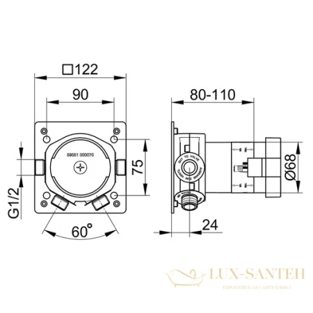 скрытая часть смесителя keuco ixmo 59551000070