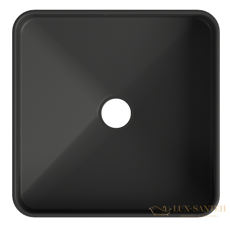 раковина накладная aqueduto espiral, esp0340, квадратная 370*370, черный матовый